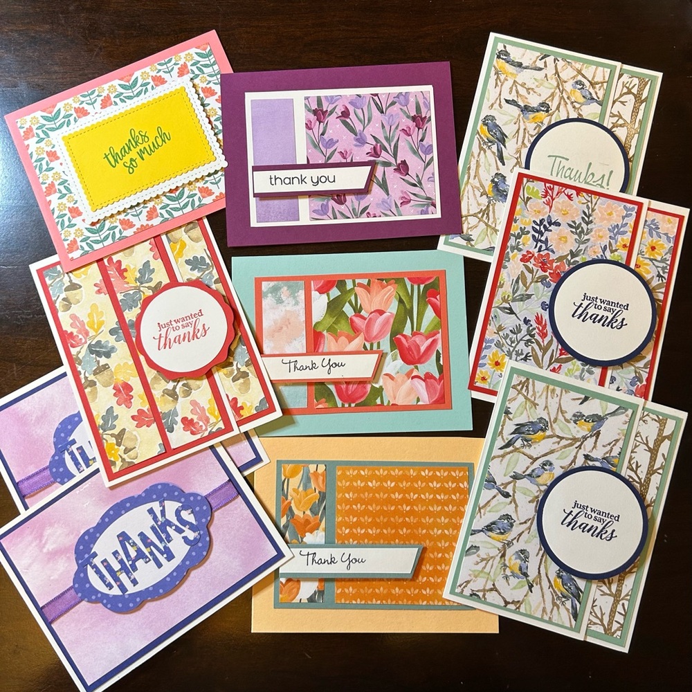 10 Stampin’ Up! Handmade Thank You Cards!